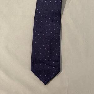 Michael Kors Navy Blue Polka Dot Silk Necktie Men’s Classic Width